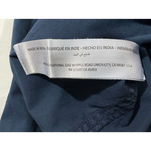 Ariat Mens Navy Rebar Washed Twill S/S Button Cotton Work Shirt Pocket Sz XL - Picture 10 of 14